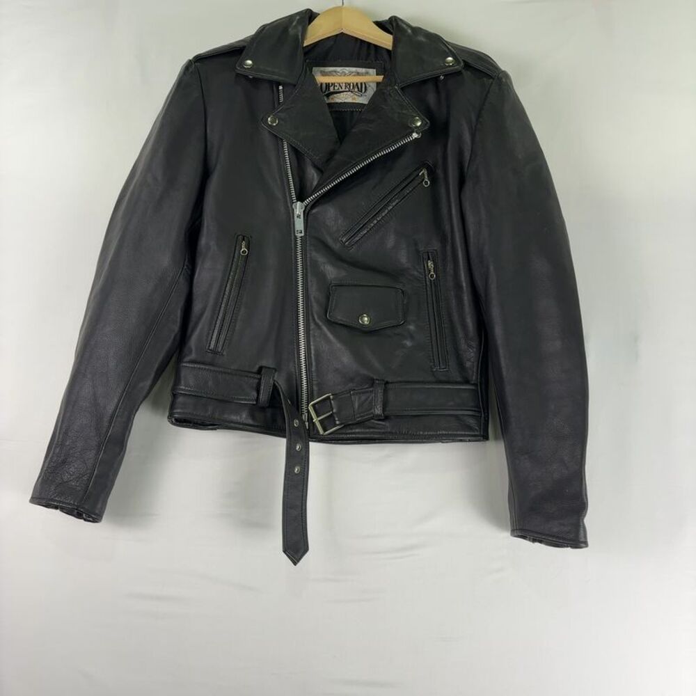 Open Road Brands Leather Biker Moto Jacket